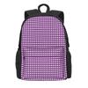 Klassische Vichy-Karos Rucksack Schwarz und Weiß Elegante Rucksäcke Junge Mädchen Radfahren Aufdruck High School Taschen Hohe Qualität Rucksack