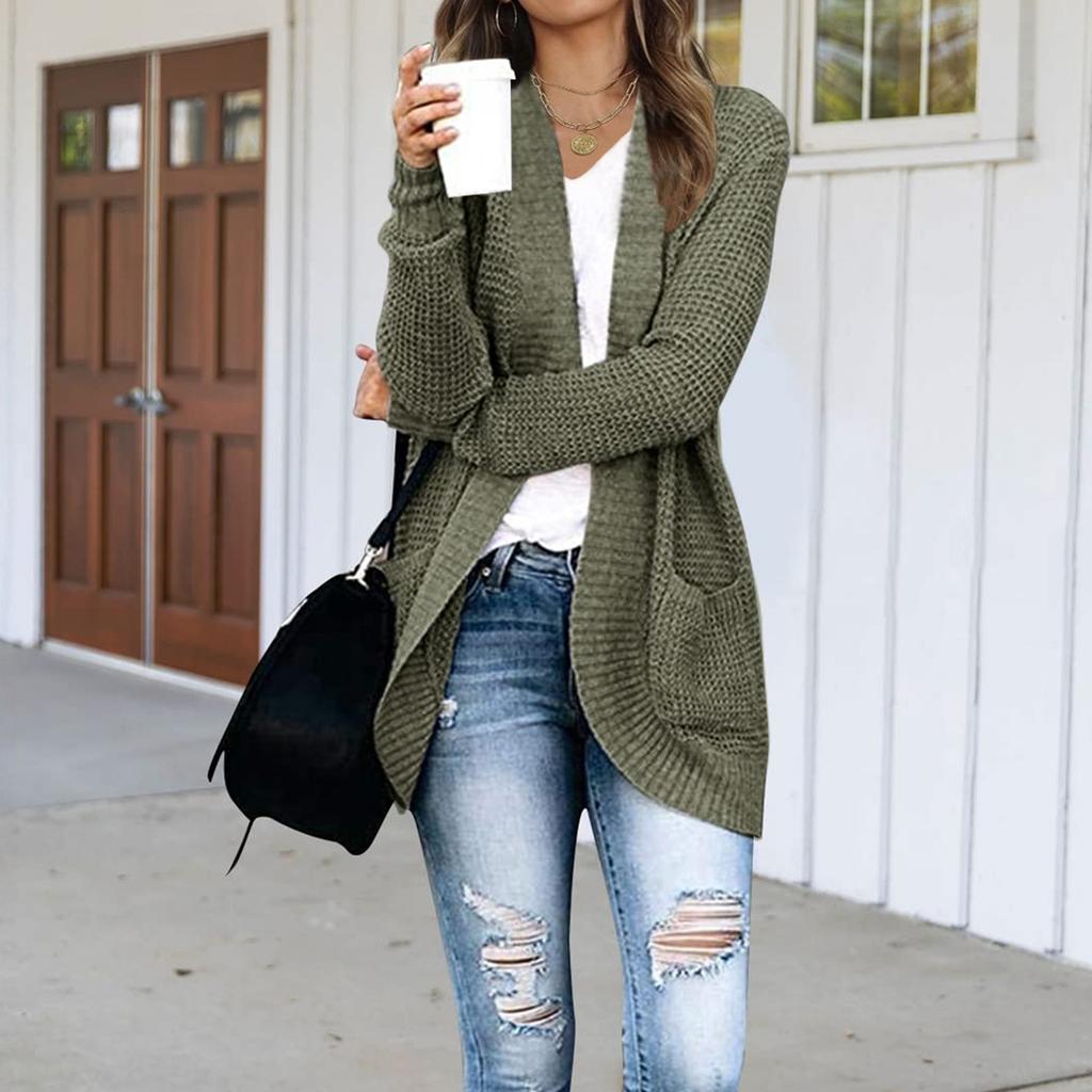 Women's Solid-color Fashionable Long-sleeved Top Coat