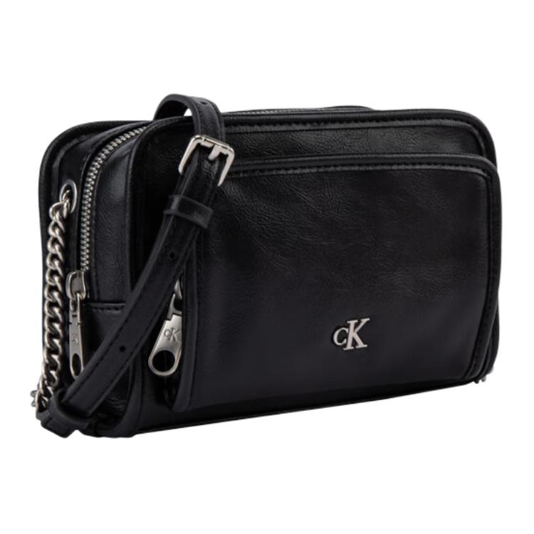 New CALVIN KLEIN SS25 Synthetic Material Crossbody Bag, Shoulder Bag Medium Women's Space Black 4K0005G-UB1