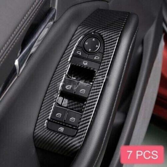 Carbon Fiber Door Window Switch Panel Cover Trims For - Mazda 3 CX-30