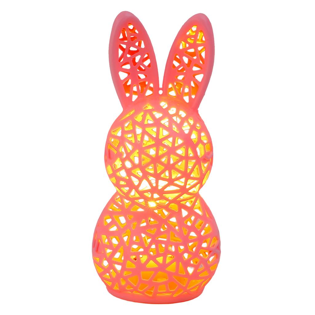 Easter Lighted Hollow Out Bunny Figurine 3D Printed LED Hollow Out Bunny Lamp Spring Indoor Home Decor Easter Decor Gifts Ideal
