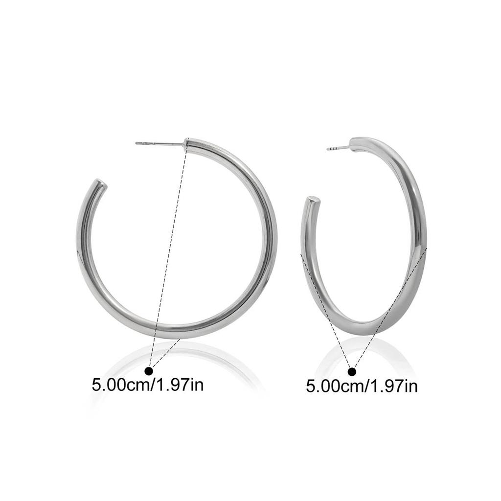 Yori Smooth C-ring Hollow Earrings Women Stainless Steel Fashion Versatile Charm Daily Jewelry Bijoux Waterproof