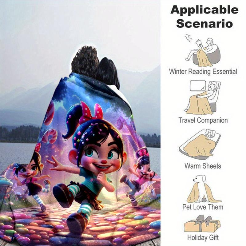 1pc. Colorful Candyland Theme Blanket - Perfect for Home, Office, Outdoor Use, Gift Idea, Suitable for All Seasonsz0417266