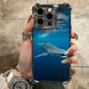 Ocean Whale Shark Soft Phone Case For iPhone 15 16 17 Air 14 Pro Max 16E Plus 13 12 Mini Plating Anti-Fall Fundas