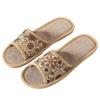 Retro Floral Open-Toe Linen Slippers for All Seasons