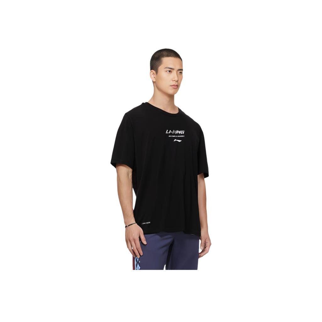 Li-Ning Lightweight Quick-Dry Loose Short Sleeve T-Shirt Men Tops Black ATSU883-1