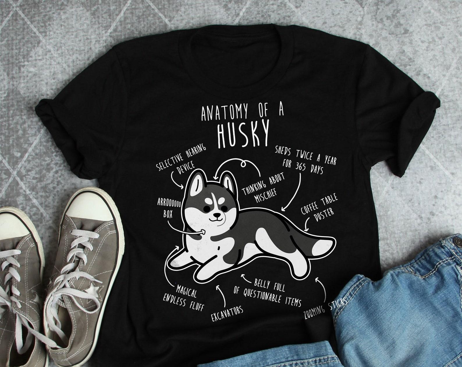 Black and White Husky Shirt,  , Pet Dog Lover Gift, Cute Siberian Husky T-shirt, Funny Husky Lover Tshirt, Furry Fandom, Mom, Dad 120