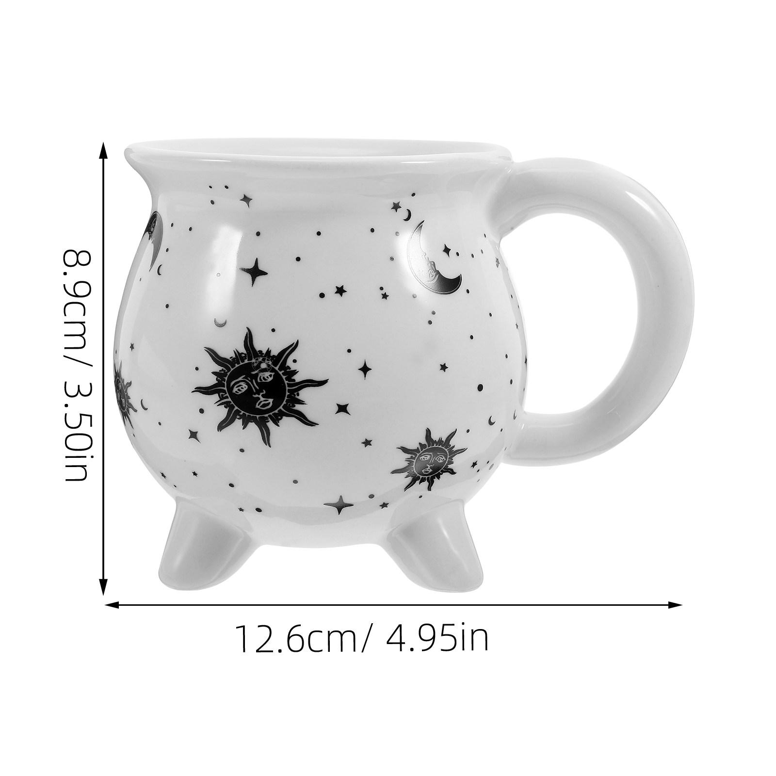 

Decorative Cauldron Mug Ceramic Witch Design Suitable for Office Cafe Restaurant Halloween Present other білий