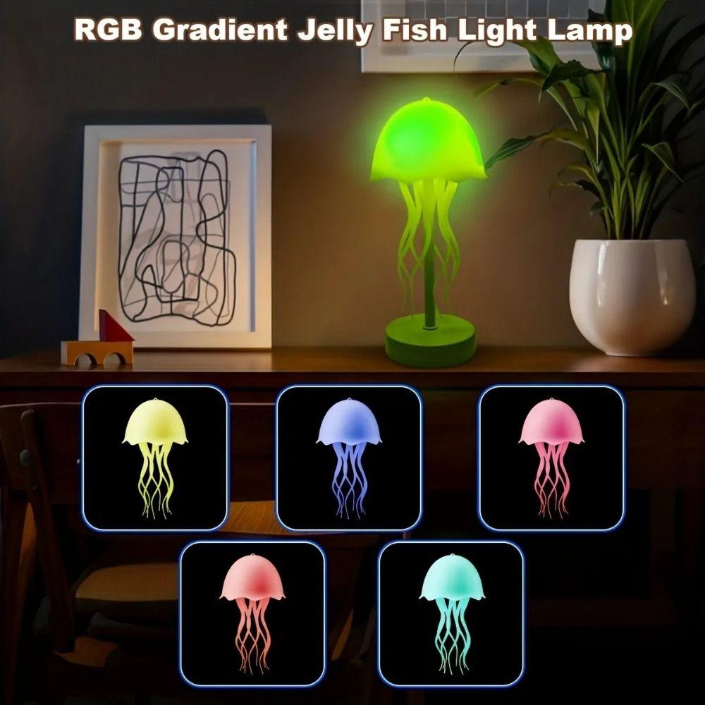 Adjustable 3D Floating Jellyfish Lamp Cartoon Jellyfish Table Lamp  Bedroom Decor