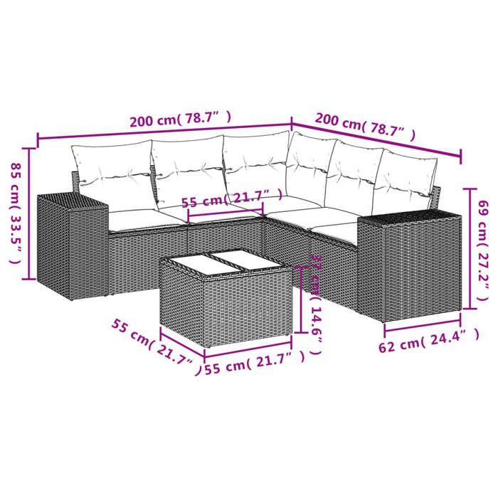 VidaXL Garden Lounge Set with Cushions 6 Pcs, Patio Sofas, Patio Furniture Set, Outdoor Furniture, Brown 3254900