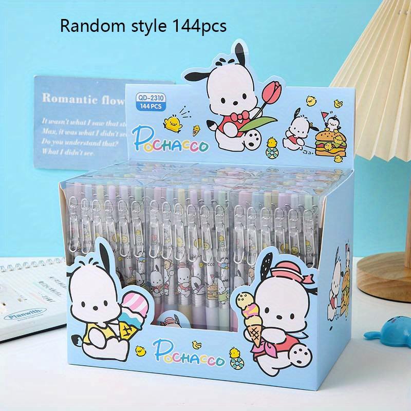 

Back To School Season 144Pcs/Box 0.5mm Cartoon Puppy Box Press Pen Cute Shape Metal Pen Clip Press Neutral Pen Stationery Random style 144pcs