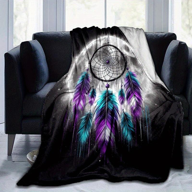 1pc Dream Catcher Printing Lightweight Flannel Blanket, Comfortable and Warm Blanket, for Camping Sofa Bed and Couch Office, in All Seasons