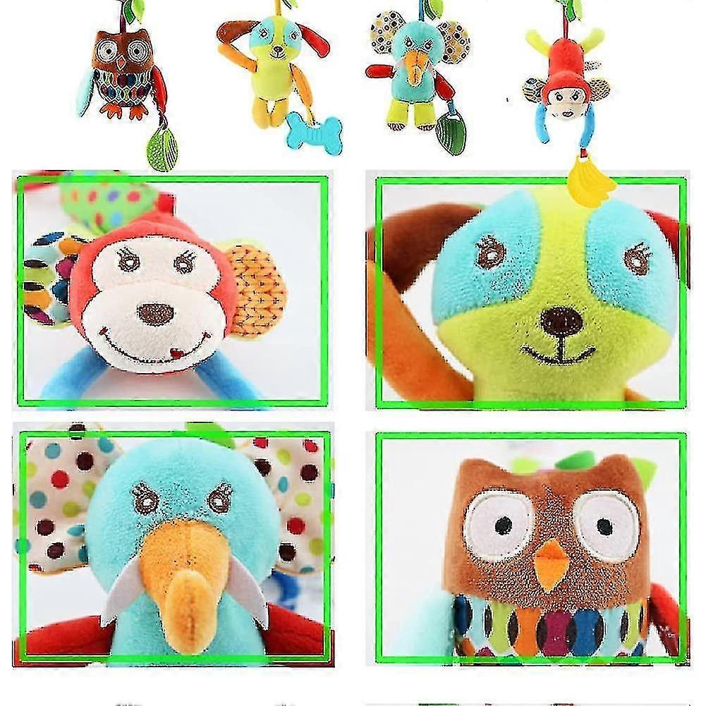 Toys 4 Packs Str Toy Cot Attachments Animal Hanging Rattle