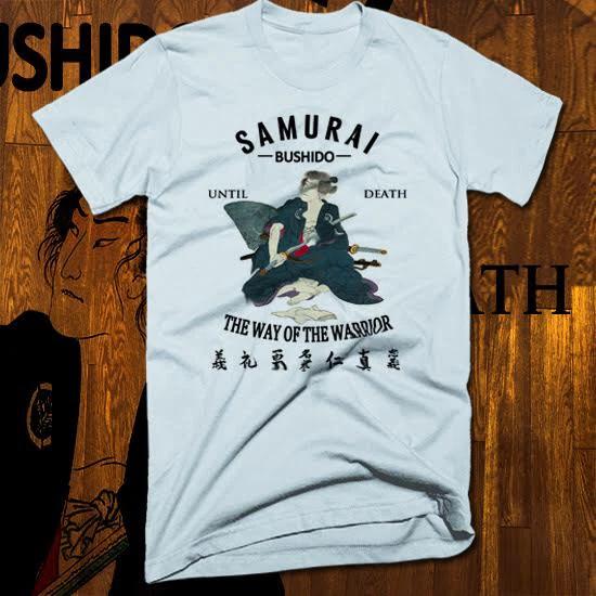 

Samurai t-shirt japanese Warrior with katana kill bill jack style bushido code 2XL