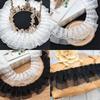 Eco-Friendly 5cm Chiffon Lace Ruffle Trim Double Layer Wrinkle Applique Ribbon for Garment 100cm Length BK WH 3D Pleated Fabric