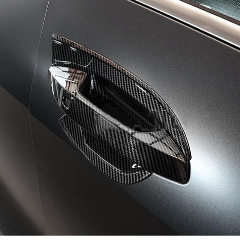 For Kia Sportage NQ5 Carbon Fiber Side Door Handle Cover Door Bowl Trim Protector Garnish Sticker Accessories