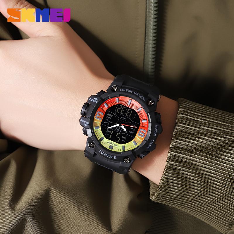 SKMEI 2222 Sport Electronic Watches Stopwatch Waterproof Fashion Chronograph Alarm Relogio Masculino EL Light Digital Wristwatch