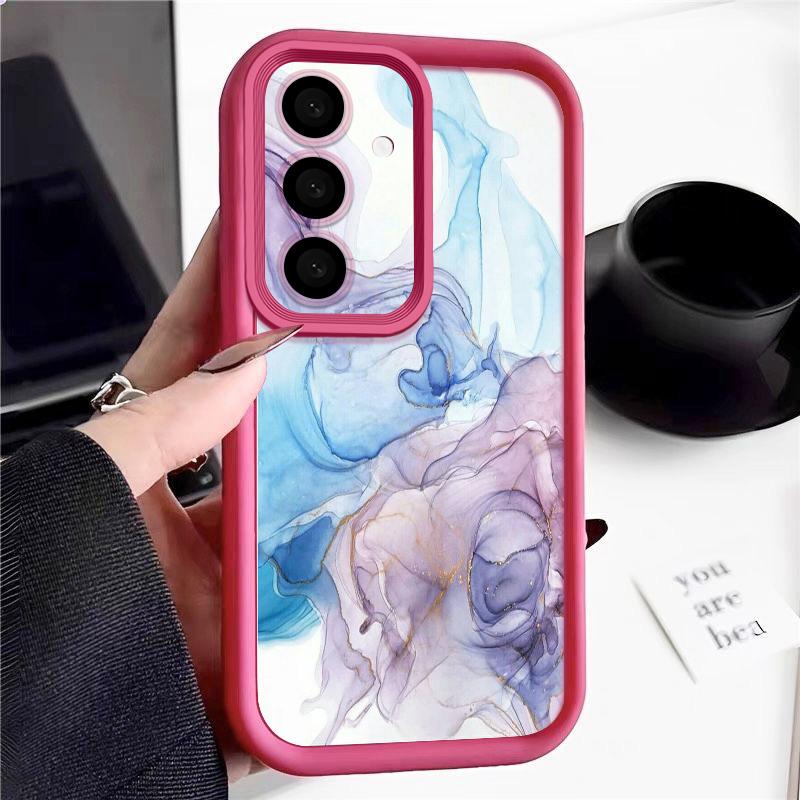 Colorful Marble Print Case For Samsung A57 A37 A27 A17 S26 Ultra S25 FE A56 A36 A26 A16 A55 A35 A25 A15 A54 5G S21 S22 S23 S24 Plus Shockproof Cover