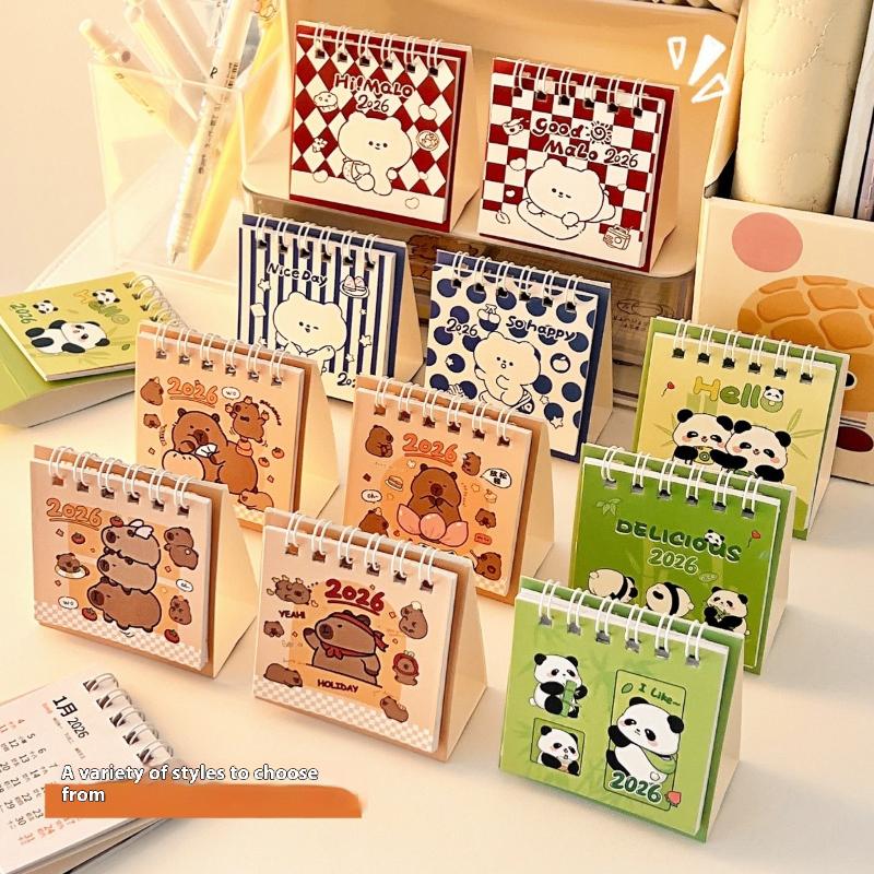 2026 Year Cartoon Capibara Desktop Mini Desk Calendar Planner Desktop Decoration Office Stationery