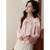 Luxiangnan Gentle Pink Bow Cardigan