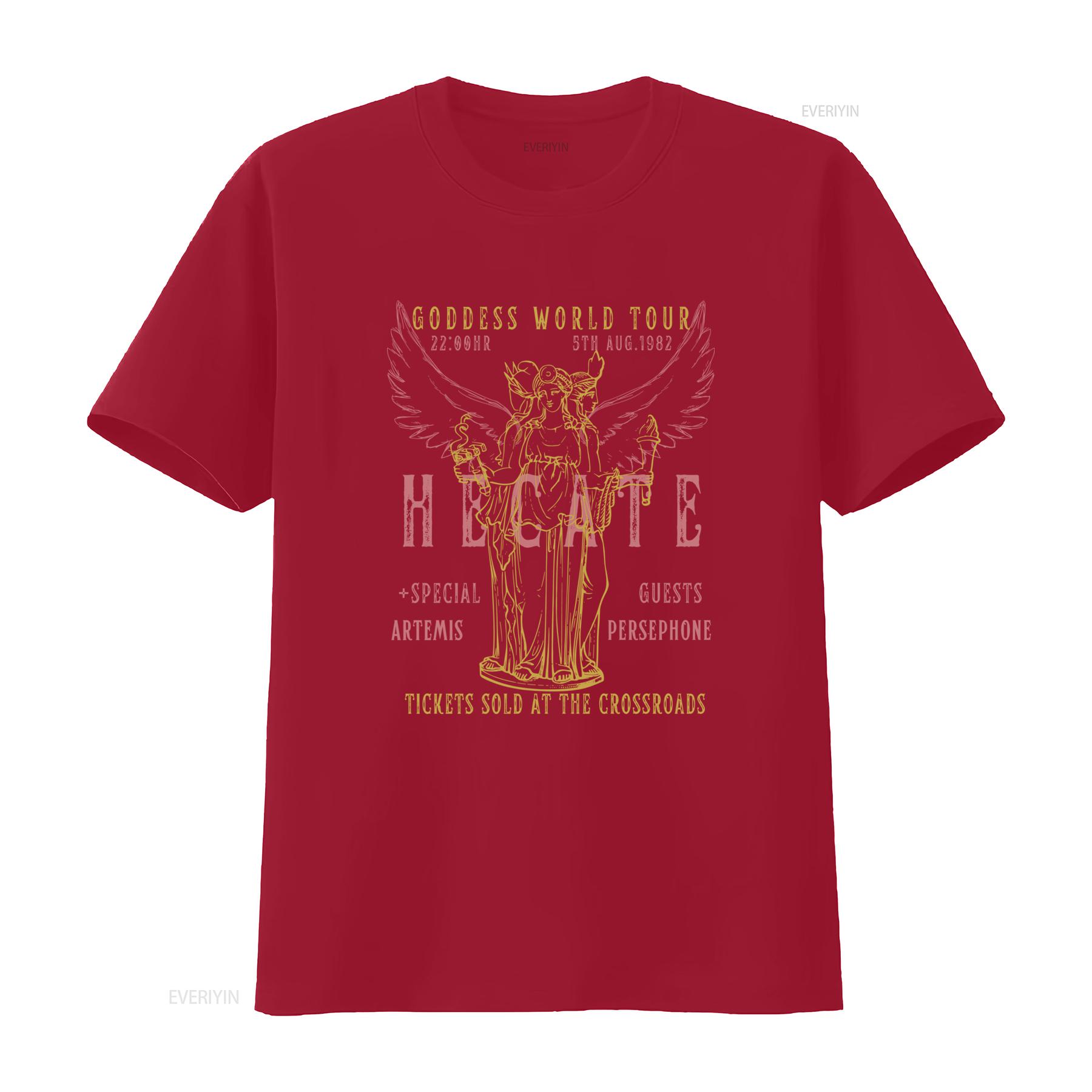 

Hecate Потертая Футболка с Логотипом Греческая Мифология Тройная Богиня Мировой Тур 1982 S 4XL винтаж Стирка Дизайнерская одежда Мягкий мужской S
