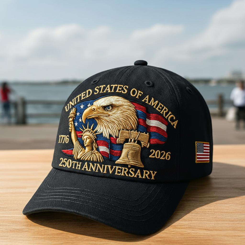 Anniversary American Hat Embroidered Craft Patriotic Theme Adjustable Comfortable Fit