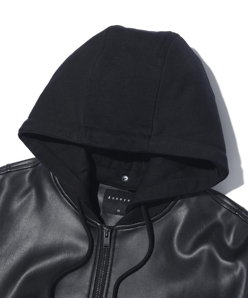 Annoyed Two-Way Aviator Leather Jumper Lq1Ju028_Black