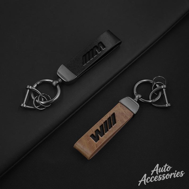 OMPC8 Metal Leather Car Keychain Anti-Lost Keyring Pendant Lanyard For BMW M Performance E46 E90 E60 F10 F30 E39 E36 F20 E87 G30 E92
