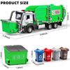 Garbage Truck Toys,Metal Diecast Cab,Pull Back with Lights and Sounds,Recycling Truck Toy with Trash Cans and Bins,Garbage Trucks for Boys Age 4-7