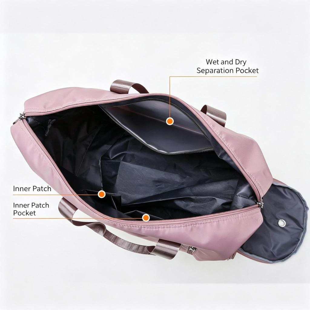Color Block Waterproof Duffle Bag, With Independent Shoe Compartment Portable Gym Bag For Sports Fitness Short Travel Weekend Trip