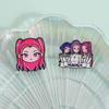 Koreanische POP Girlband Emaille-Pins Cartoon Dämonenjäger Broschen Anstecknadeln Kleidung Anime Schmuck Geschenk für Fans Freunde