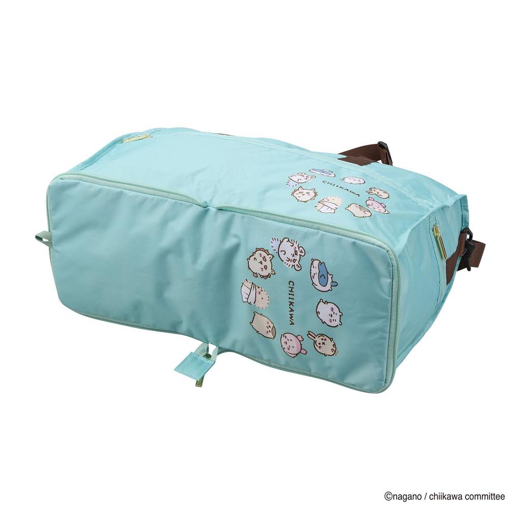 Foldable Boston Bag, Chiikawa, M Size, 23L Capacity, Carry-on Compatible with Suitcases, with Shoulder Strap, HPL0002 CH2. Mint Circle