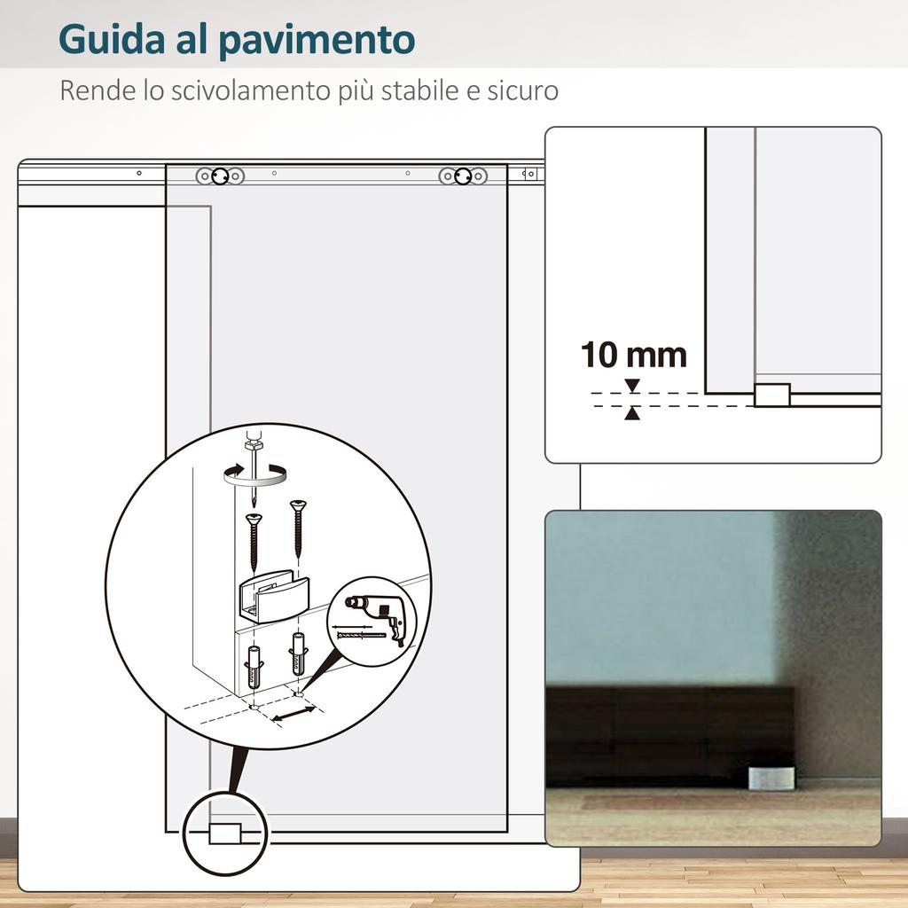 Sliding Frosted Glass Door With Aluminum Rail For Bathroom Kitchen Study Glass 205cm