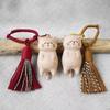 Keychain Pendant Lucky Cat Handcrafted Wooden Animal Themed Charm Bags Cell Phones Car Keys