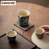 165ML Retro Blooming Flowers Tea Pitcher Handmade Ru Kiln Ceramic Cha Hai Justice Cup Coffee Divide Tea Chinese Teaset Supplies