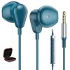 iMangoo Wired Earphones with for PCs and with Volume and Ring Microphone, 3.5mm Jack, In-Ear Type, Computers, Hands-Free Calling, Control, Holder.