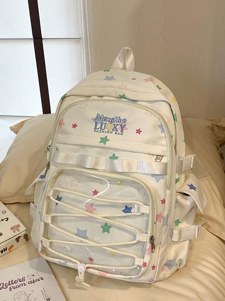 The Korean Version of the Schoolbag Ins Is Fresh, the Girl's Back Is Versatile, Cute, Transparent, and In Pain