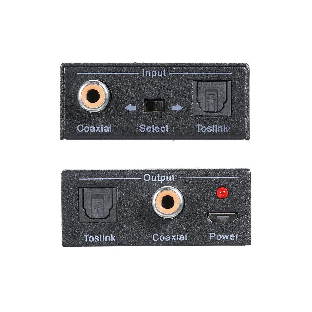 Digital 2 Way Audio Converter Optical SPDIF Toslink to Coaxial and Coaxial to Optical SPDIF Toslink Bi Directional