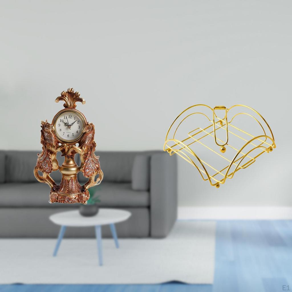 Equestrian Timepiece Sculpture with Napkin Storage Weighted Arm Dispenser for Living Room Desk