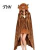 Tragbare Decke Hoodie Tier Hoodie, Übergröße Fleece Sweatshirt für Erwachsene, Thematische Nachtwäsche, Halloween Cosplay Kostüm Plüsch Kapuzen Umhang Schal