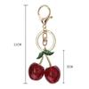 Sparkling Cherry Blueberries Pendant Keychain Summer Fruits Cherries Keyring For Women Men Jewelry Bag Pendant Accessories Gift