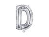 Balon Foliowy Litera "D" Srebrny 35 Cm