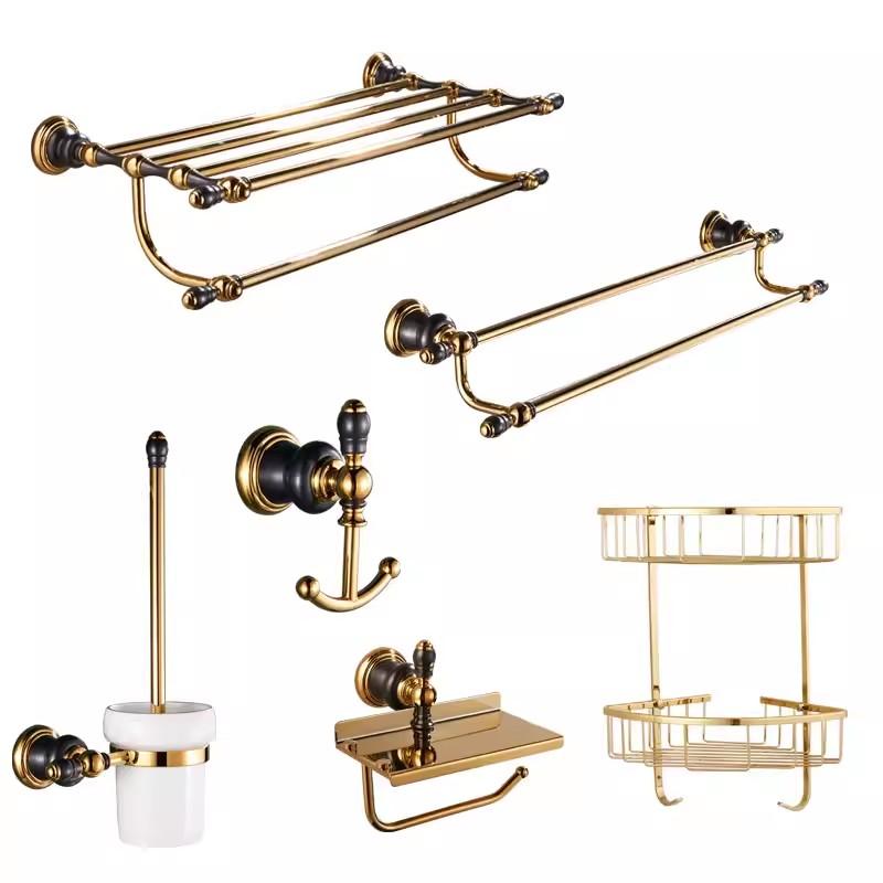 Brass Jade Towel Rack Gold Bathroom Shelf,Soap Holder Towel Rods,Towel Hanger Paper holder,Toilet Brush Holder Bathroom Hardware