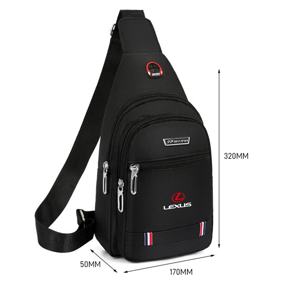 AJA1 Portable Men Chest Bag Outdoor Handbag Waist Bag With Headphone Hole For Lexus EX300h RX450h Al20 CT200h IS300h ES300h NX RX GS