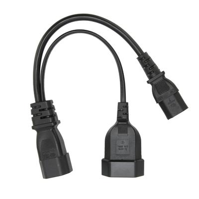IEC320 C14 To IEC320 C13 and  Power Cord Professional Y Splitter Power Plug Cord 12.6in 10A