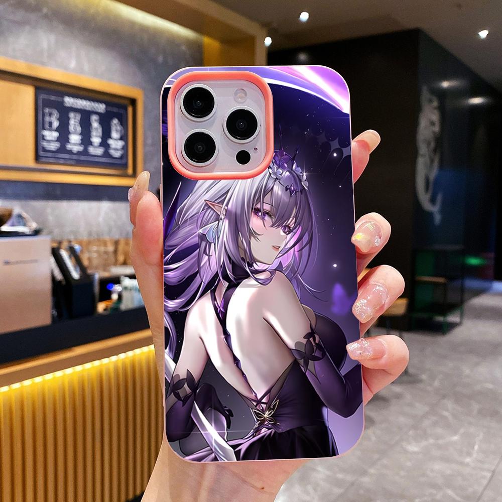 HSR Castorice Jelly Double layer Pink Mobile Phone Case for iPhone 17 16 15 14 13 12 11 Air Pro Max Plus Protective