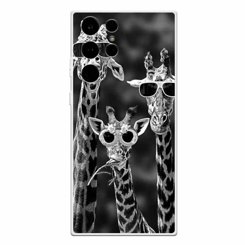 

Чехол для телефона Samsung Galaxy S23 Ultra с печатью узоров, мягкий гибкий ТПУ чехол для телефона Sunglasses Giraffes