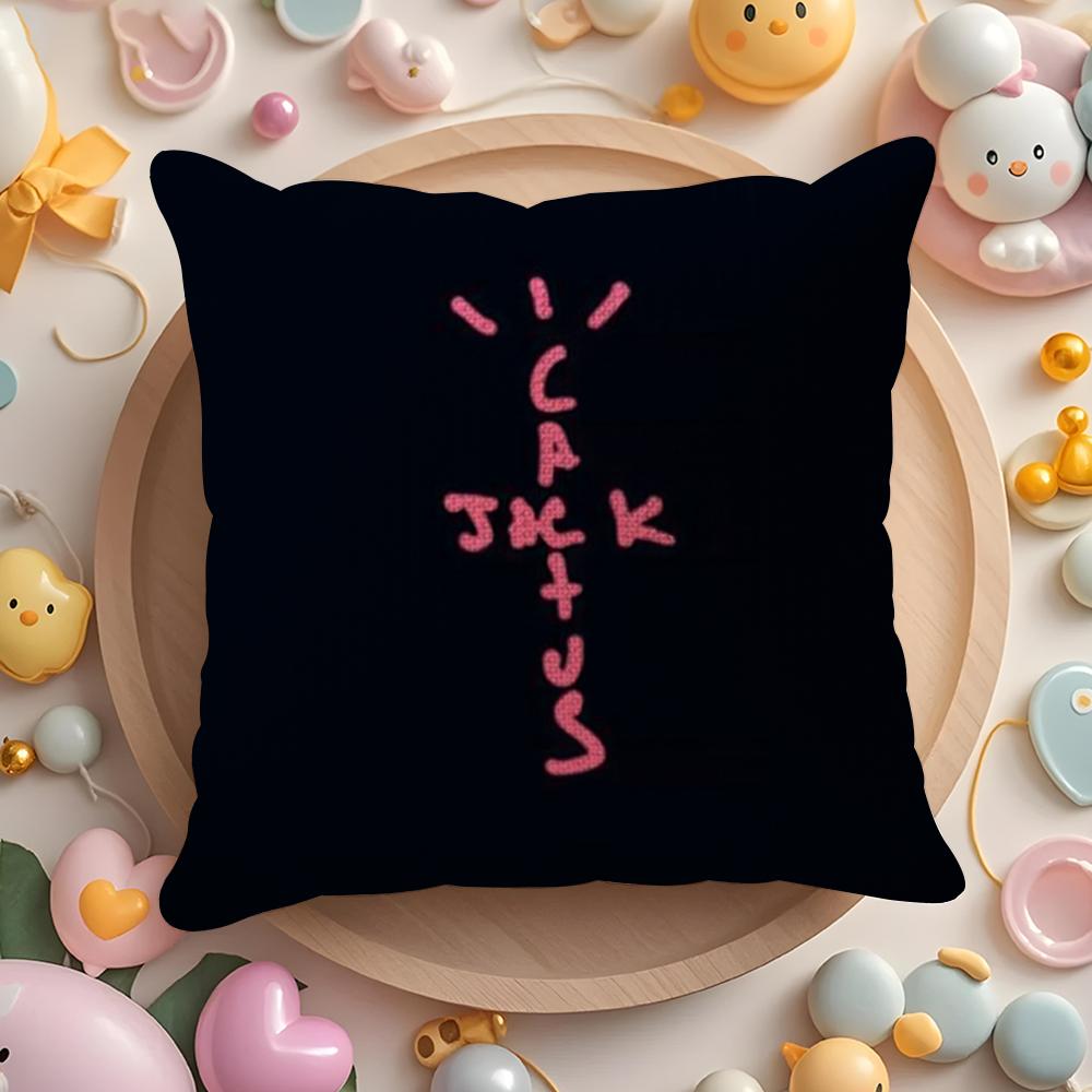 Cool CCactus jack Cushion Cover Linen Organic Fabric DoubleSided Printing Breathable Pillow Case Sofa Home Decor Gift