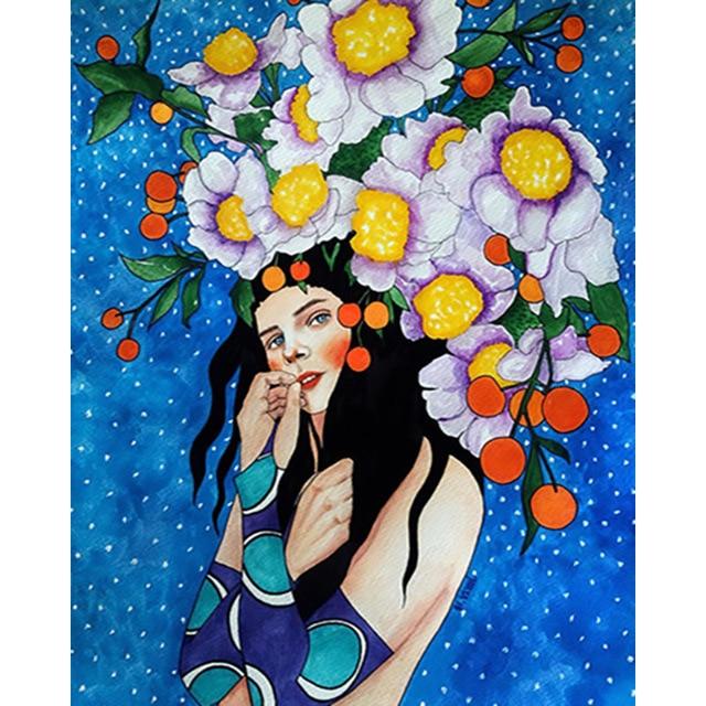 Tam Kare Yuvarlak Matkap 5D DIY Elmas Boyama Karikatür Kadın Nakış Rhinestones Mozaik Kız Çapraz Dikiş Ev Dekorasyon