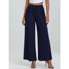 Fashion Loose Elastic Waist Women's Wide Leg Pants High Waist Casual Office Simple Office Trousers with Pockets Solid Color Elegant Clothing